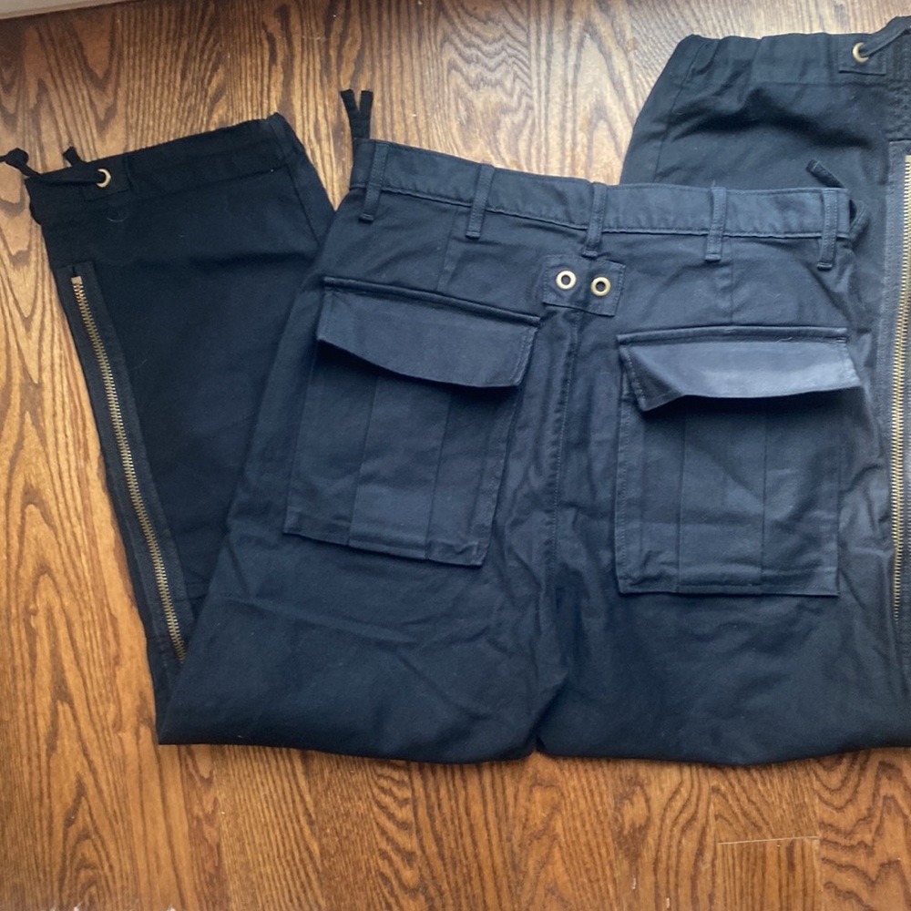 Banana Republic Aviator Pant in black Utilitarian 6 Petite 6P Zip Side NWT #5797 - Picture 8 of 10